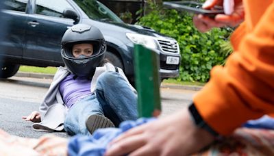 Hollyoaks airs devastating motorbike crash