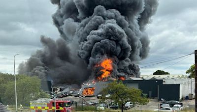 Fire crews battle huge blaze at Houston Industrial Estate in Livingston
