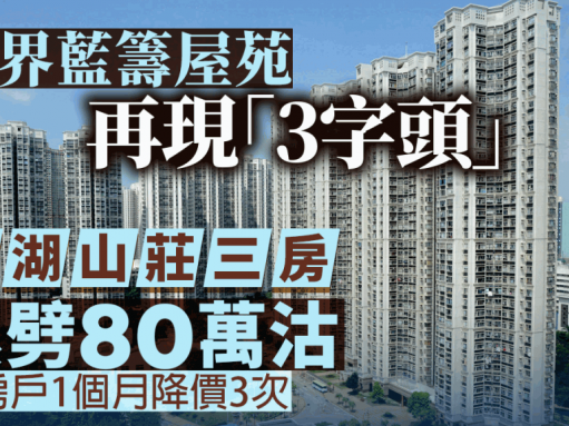 新界藍籌屋苑再現「3字頭」嘉湖山莊三房戶累劈80萬沽 呎價險守7000元關口