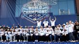 Watch: Texas Rangers drop World Series banner at Globe Life Field celebrating 2023 title