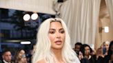 Blonde Kim Kardashian Arrives at the Met Gala 2024 in See-Through Metal Skirt — See Photos