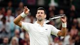 England celebrations briefly interrupt Novak Djokovic’s progression at Wimbledon