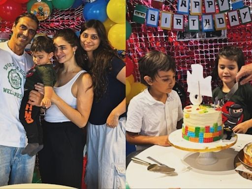 Arjun Rampal's daughters Mahikaa, Myra celebrate his sons' Arik and Ariv's birthdays; GF Gabriella shares inside pics
