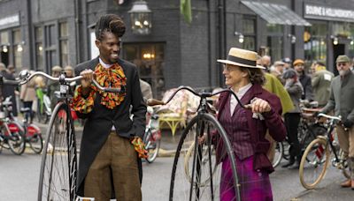 Riders donning their best tweed cycle along London streets for annual event