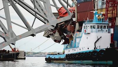 Crews will use explosives to remove Key Bridge debris from cargo ship