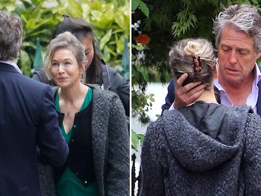 Hugh Grant gets cosy with Renée Zellweger in long-awaited Bridget Jones return