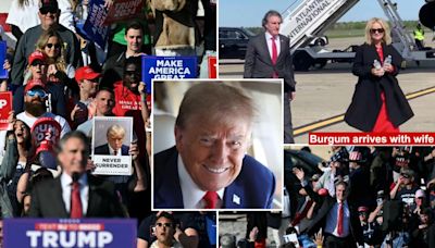 Donald Trump flies VP contender Doug Burgum with him to massive rally in Wildwood, NJ