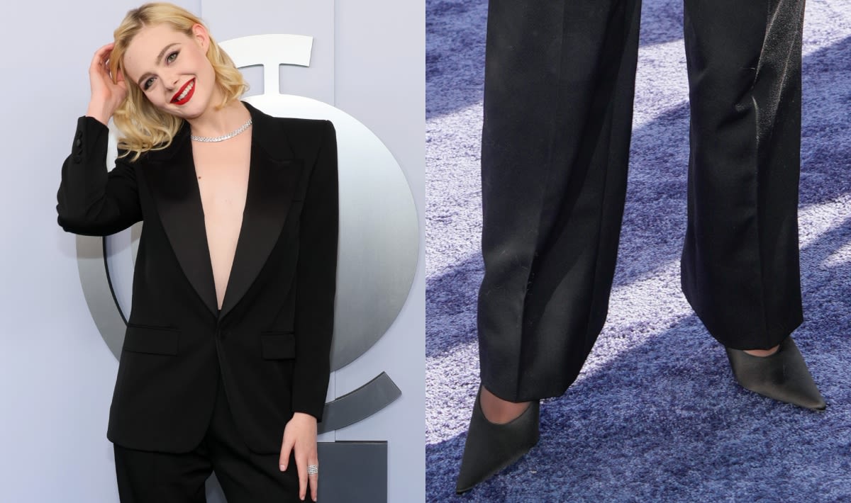 Elle Fanning Does Power Suiting With Sharp Satin Pumps for Tony Awards 2024