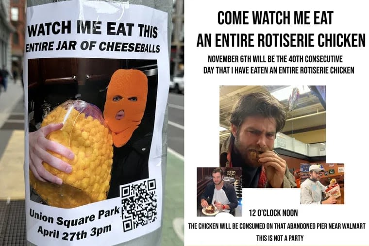 Philadelphians say New York cheese ball eater is copying Chicken Man. We asked him about it.