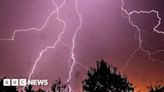 Weather warning over rain and thunderstorms across East