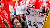 La manifestación en apoyo a Pedro Sánchez, en imágenes