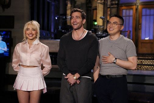 Jake Gyllenhaal explains why it’s so great to host the ‘Saturday Night Live’ season finale in musical monologue, Sabrina Carpenter performs - The Boston Globe