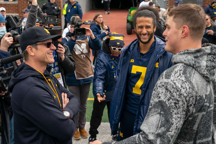 Jim Harbaugh offers Super Bowl quarterback Colin Kaepernick coaching job with Chargers