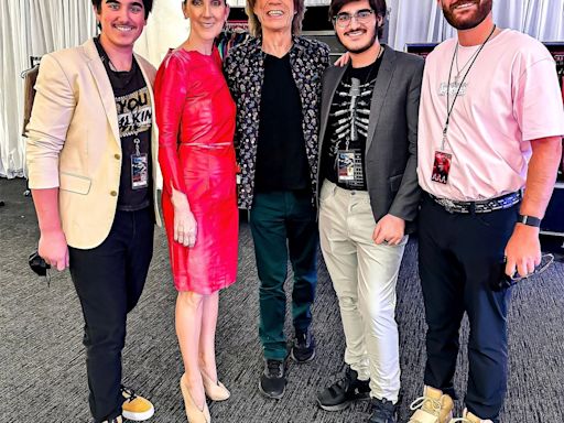 Enfrentando doença neurológica, Céline Dion tieta Mick Jagger em foto rara com os filhos