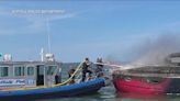 3 men rescued after boat catches fire on Long Island