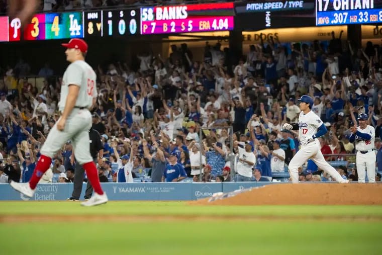 Phillies’ slide continues with 7th loss in 8 games as the Dodgers pounce on Aaron Nola’s mistakes