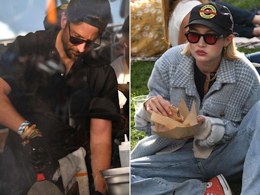 Gigi Hadid Eats Cheesesteak Prepared by Bradley Cooper During Outing at BottleRock Napa Valley Music Festival