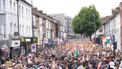 Fears of further disorder quashed as thousands attend anti-racism protests in UK