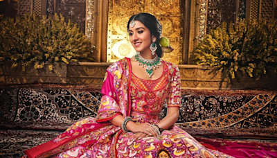 ...Merchant's Hand-Painted Lehenga Featuring Real Gold Zardozi For FIRST Look As An Ambani Is Nothing Short Of ART...