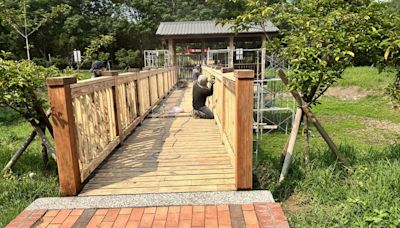 台南山上花園水道博物館木橋損壞整修 (圖)