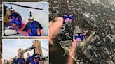 Astonishing video shows skydivers in wingsuits tear through London’s Tower Bridge at over 150mph