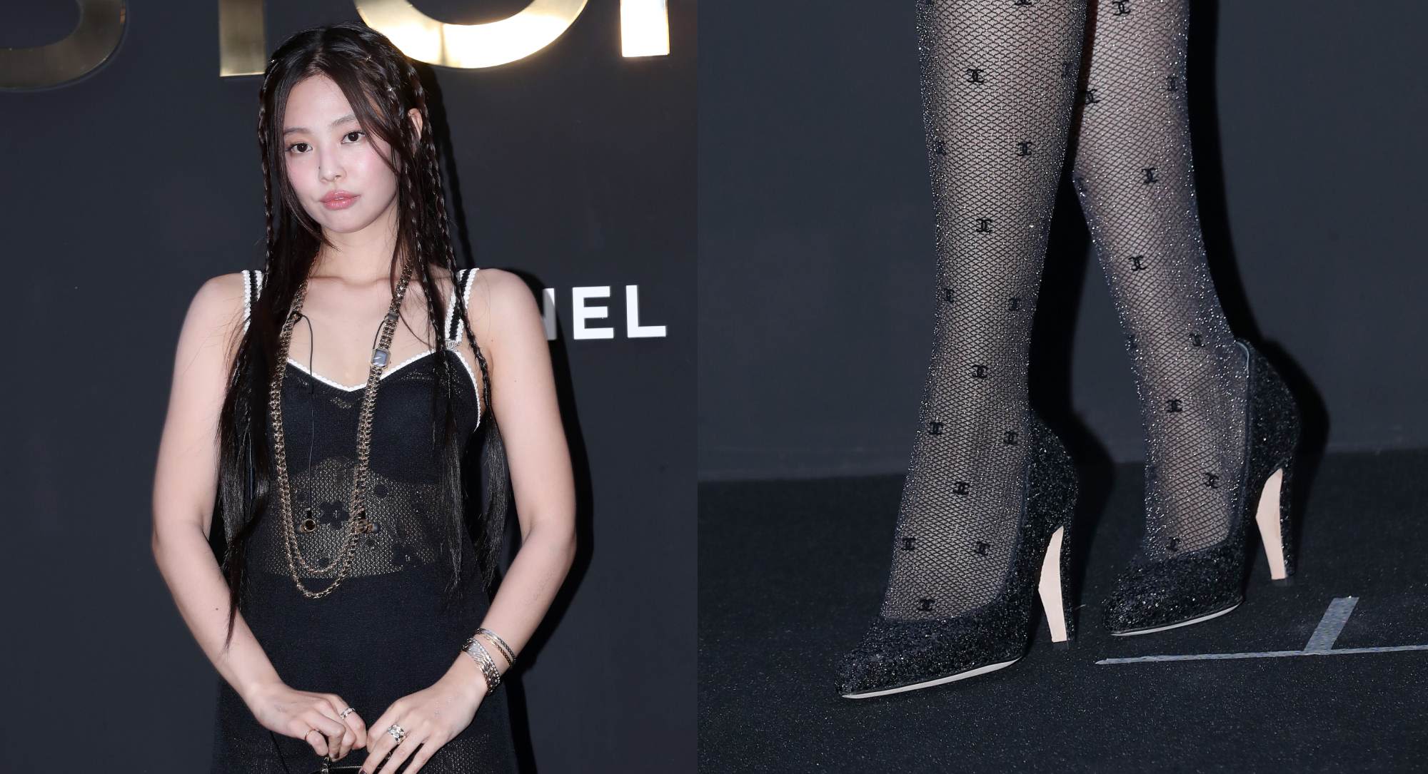 Blackpink’s Jennie Dons Shiny Tweed Black Pumps at Chanel Coco Crush Pop-Up Store Opening in South Korea