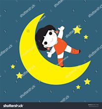 Dancing On Moon Character Illustration Stock Vector 280617308 ...