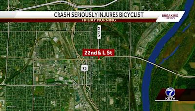 Crash seriously injures bicyclist in south Omaha