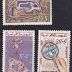 突尼西亞1960「集郵, 票中票, 郵務士」 附捐中古典新票3小全