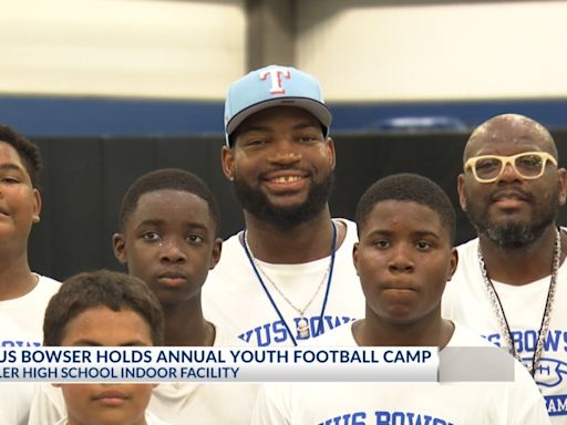 Former John Tyler football standout and NFL free agent Tyus Bowser holds annual youth football camp in Tyler