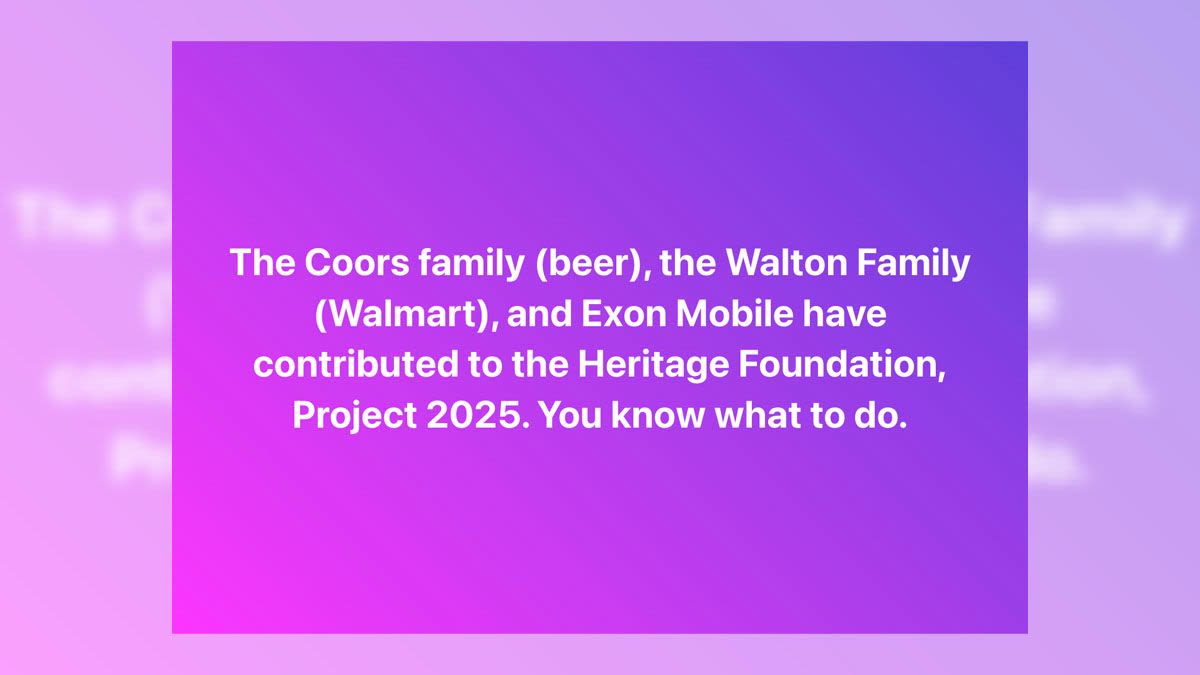 Fact Check: Project 2025's Heritage Foundation Donors Have Included Coors, Walmart and ExxonMobil