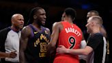 Toronto coach pounds table, rips officials after Lakers hold off Raptors 132-131 behind Davis' 41
