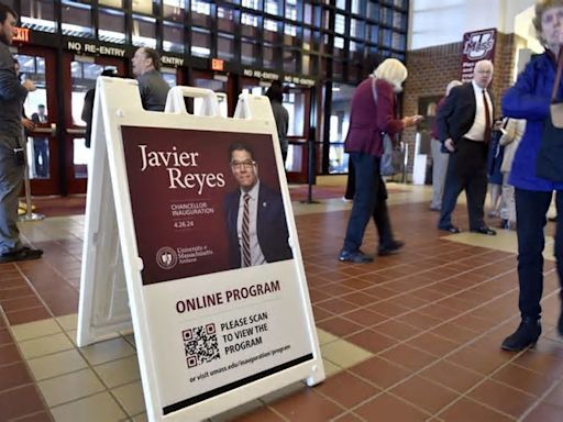 Amid protests, UMass Amherst formally installs new Chancellor Javier Reyes