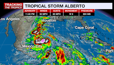 Tropical Storm Alberto increases in strength