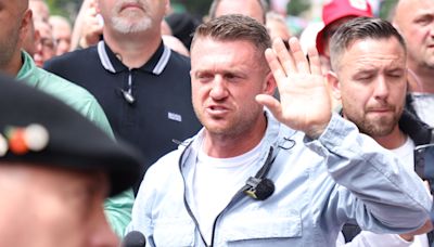 Crowds gather in central London for protest led by Tommy Robinson