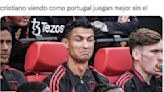 Cristiano Ronaldo empezó en el banco en la goleada de Portugal ante Suiza y las redes se llenaron de memes