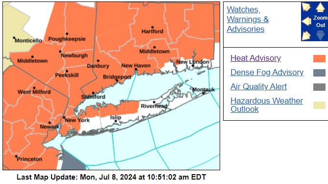 Heat advisory and air quality alert in effect for Lower Hudson Valley