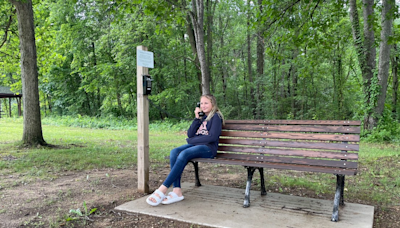 Jackson girl donates bench, phone for ‘calls to heaven’