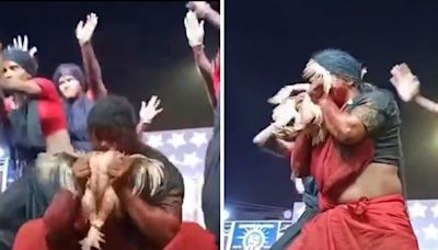 BARBARIC! Dancer Bites Off Live Hen's Head During Performance In AP's Anakapalli; Case Filed After Video Goes Viral