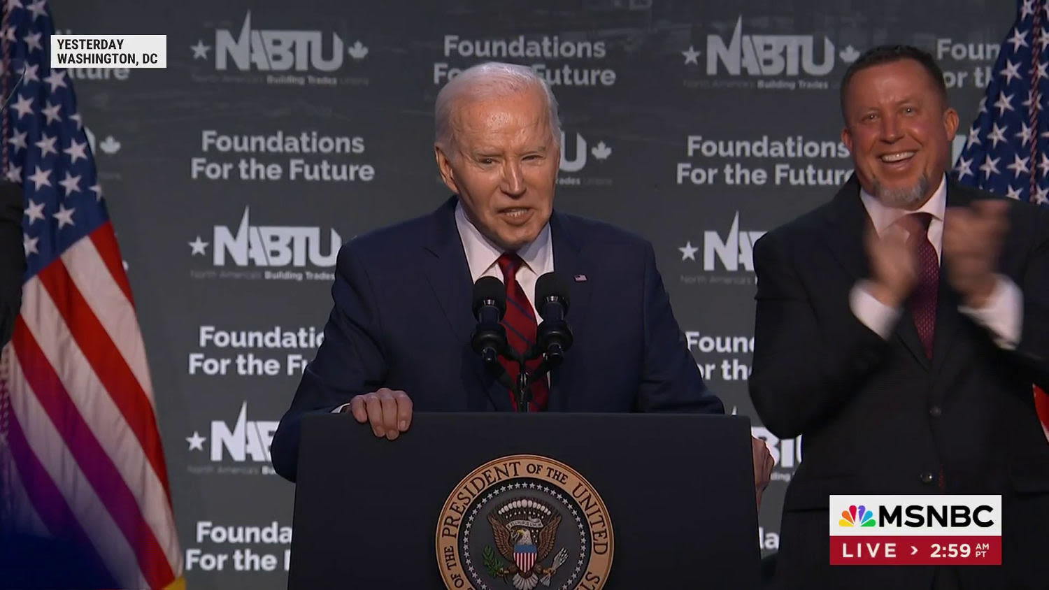 'I shouldn't have said that': Biden pokes fun at Trump's hair during event