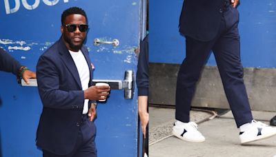 Kevin Hart Sports Power Suit and Sneakers Combo on ‘Good Morning America’ Promotional Appearance for ‘Fight Night’