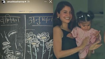 Virat Kohli and Anushka Sharma's daughter Vamika enjoys drawing session on black board, proud mom shares a pic