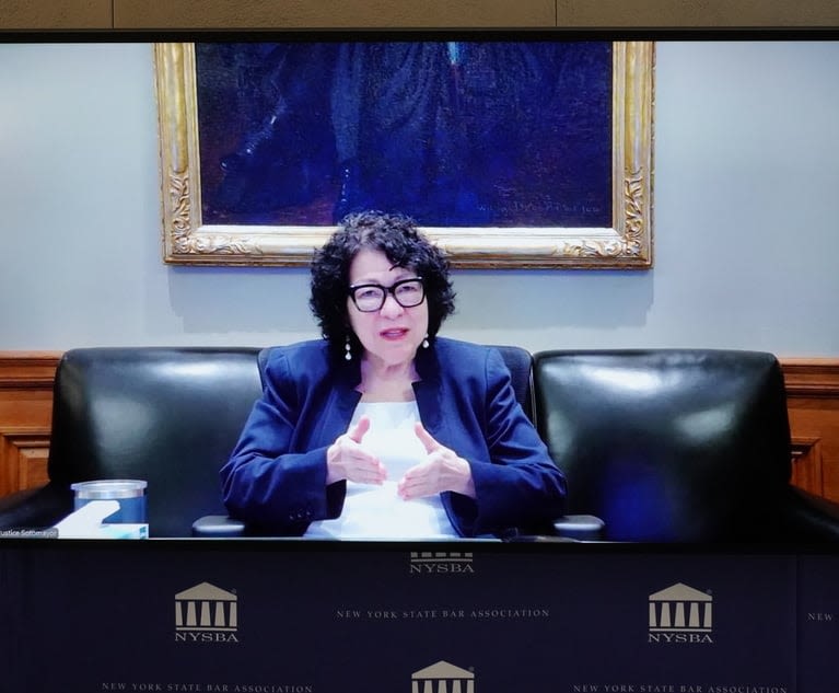 Sotomayor, Speaking With Civics Students, Eyes AI's Impact on Law | New York Law Journal