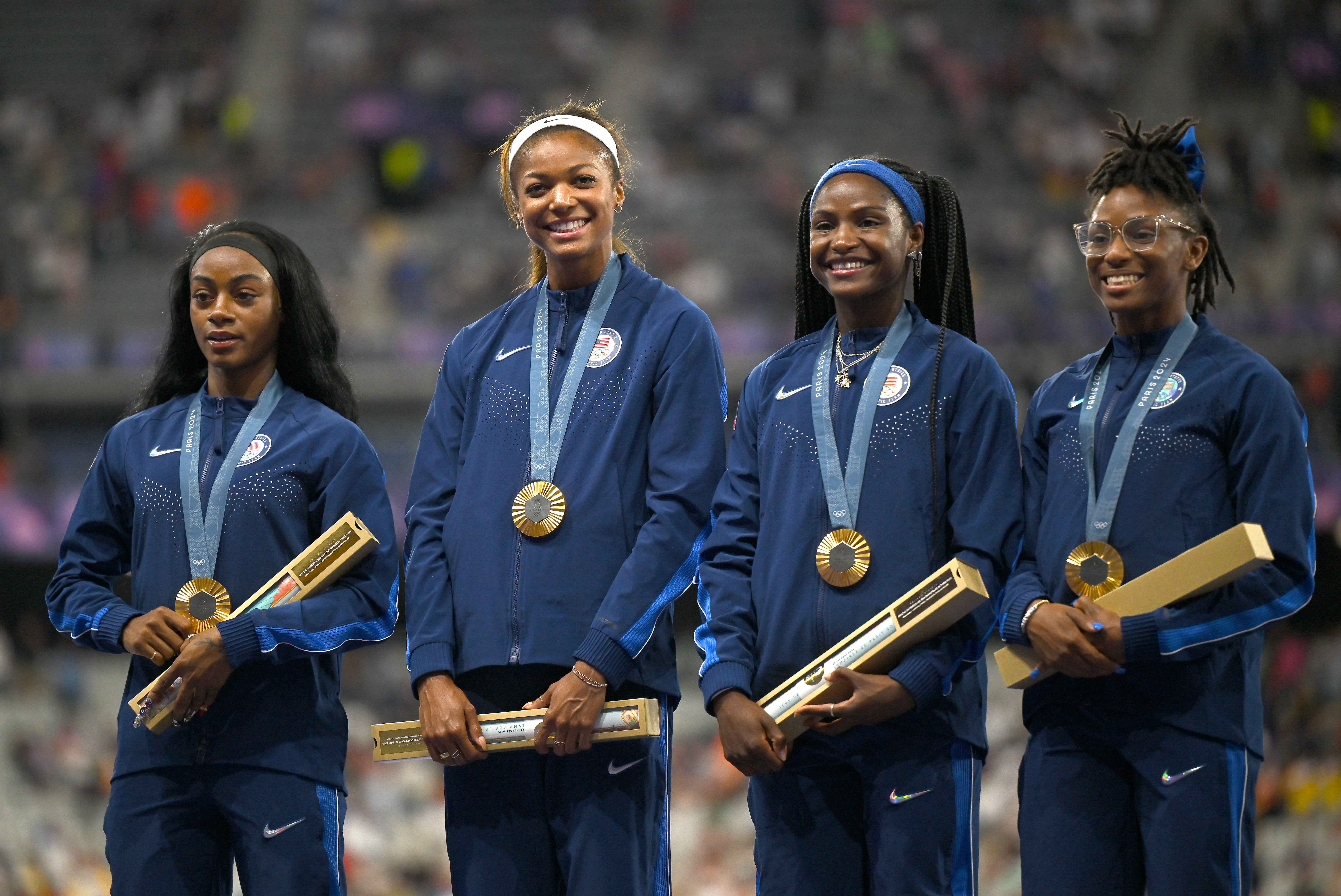 2024 Olympics Day 14 results: Sha'Carri Richardson wins gold, U.S. men have baton issues, breaking debuts