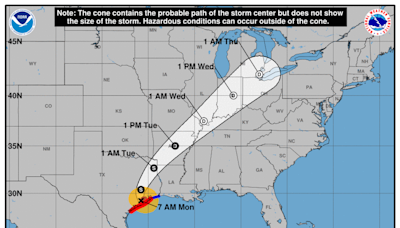 Beryl toca tierra en Texas como un huracán categoría 1