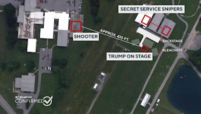 Maps show location of Trump, gunman, law enforcement snipers at Pennsylvania rally shooting