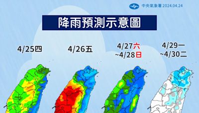 出門帶傘！鋒面接力報到4/26雨最大 西半部大雨成「番薯湯」