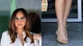 Chrissy Teigen Straps Into Yellow Bottega Veneta Sandals for Mother’s Day Pop-Up Shop