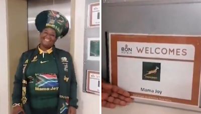 'Lucky charm is here': Mama Joy gets VIP treatment at Boks game