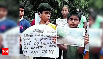 Children Seek Protection from Stray Dogs at Police Station | Hyderabad News - Times of India